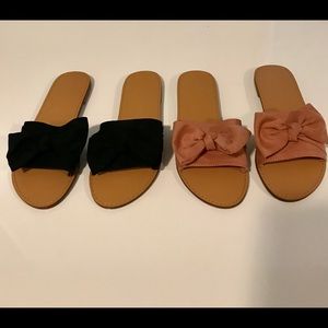 Brand new Forever 21 bow slides - size 6